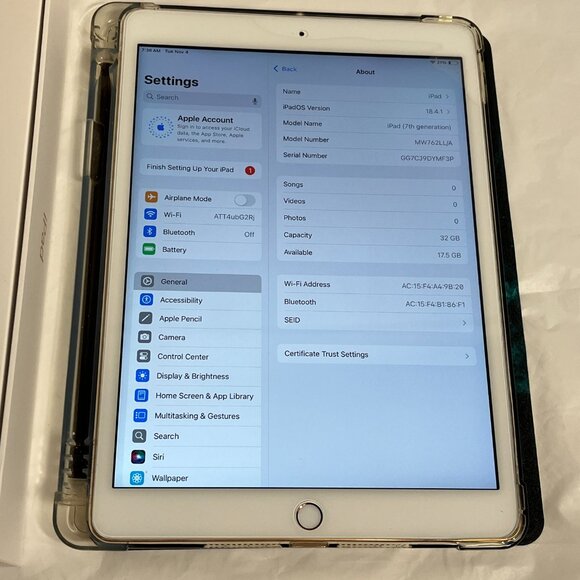 Apple iPad 7th Generation A2197 32GB Wi-Fi 10.2in Rose Gold + Pencil 1st Gen - Picture 7 of 9